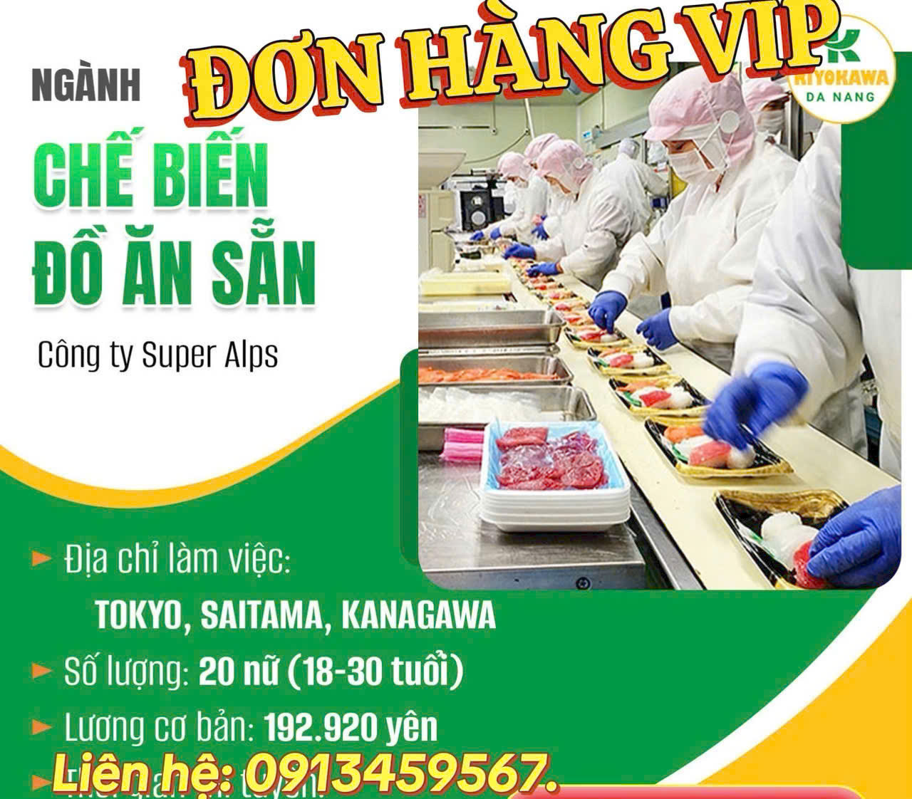 ĐƠN HÀNG TỐT NHẤT CHO KỸ SƯ VSF TT SINH TẠI NHẬT BẢN