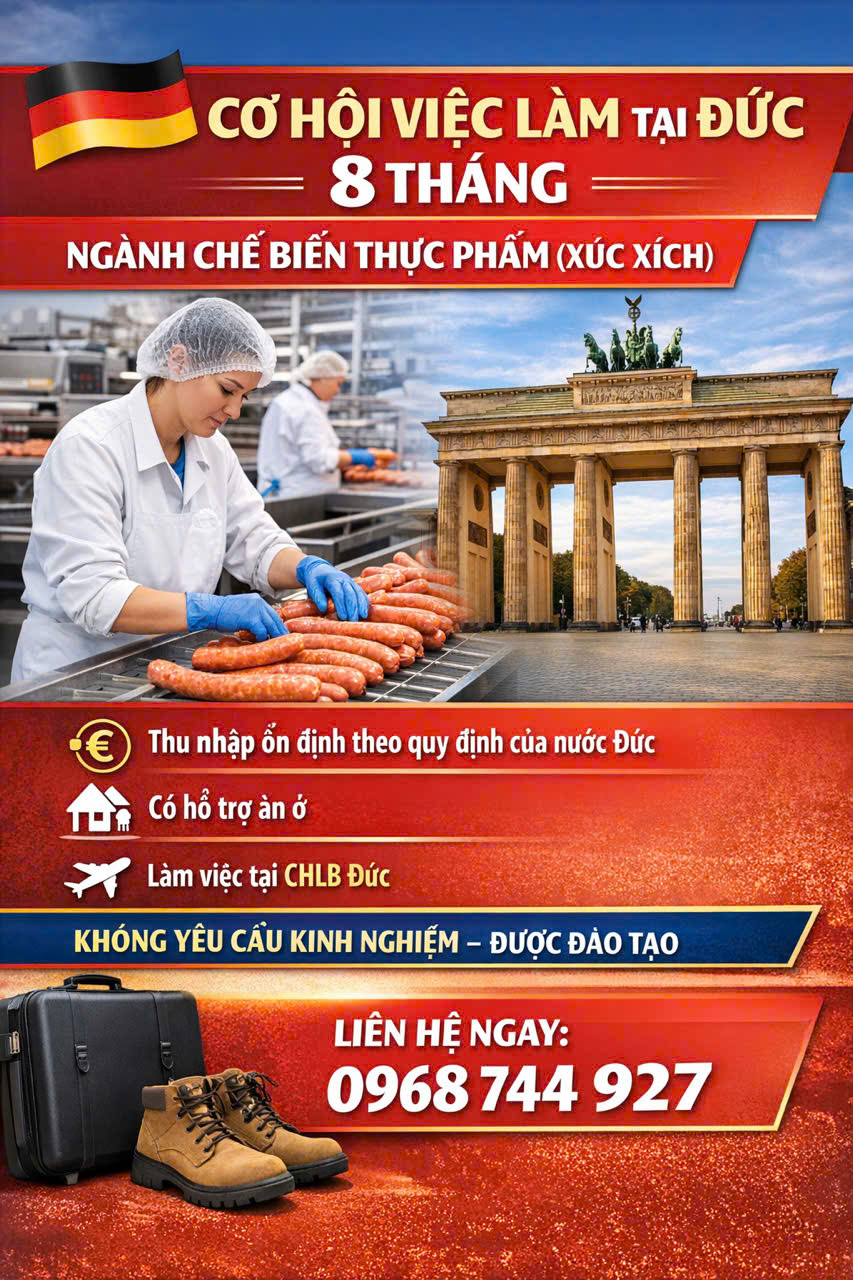 CƠ HỘI TRẢI NGHIỆM – LÀM VIỆC TẠI ĐỨC