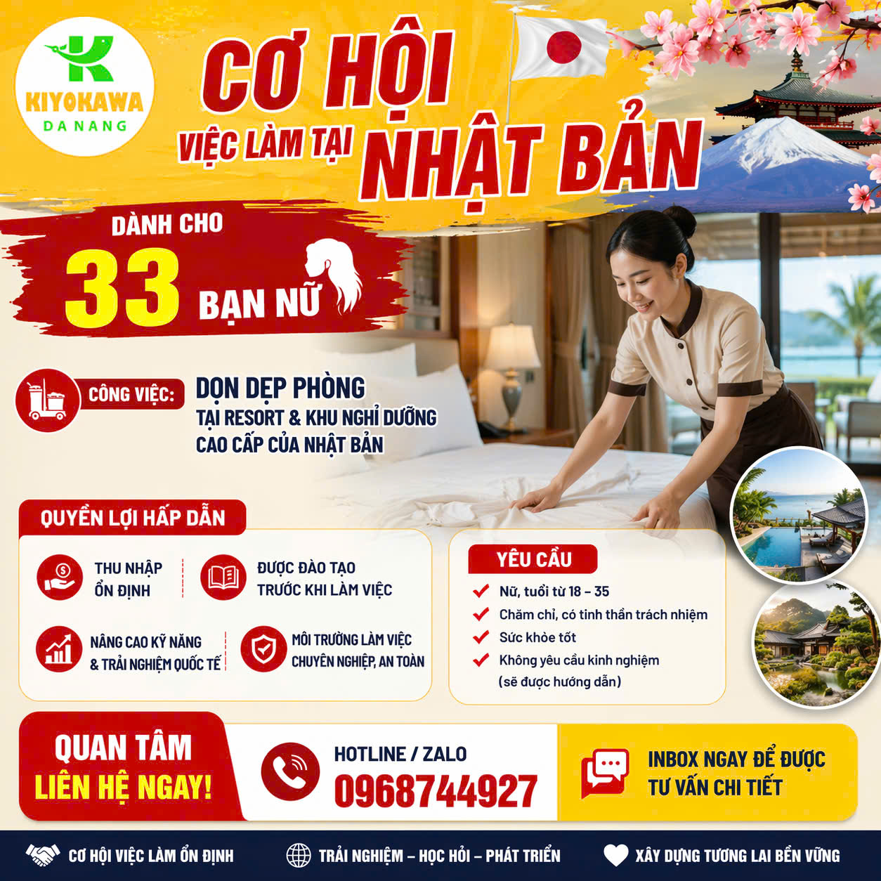 ✨ CƠ HỘI VIỆC LÀM TẠI NHẬT BẢN DÀNH CHO 33 BẠN NỮ ✨